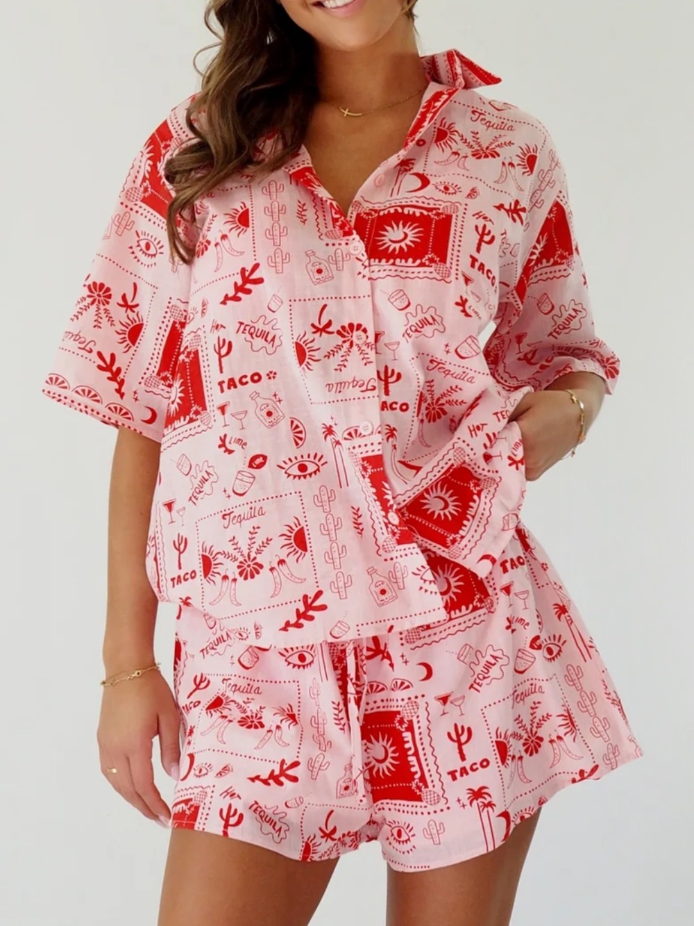 Shirt and shorts set 100% cotton size Medium